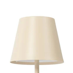 Lindby LED oplaadbare tafellamp Janea CUBE, beige, metaal