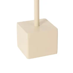 Lindby LED oplaadbare tafellamp Janea CUBE, beige, metaal