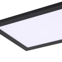Lindby LED paneel Enhife, zwart, 80 x 20 cm, metaal, 4.000K
