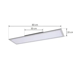 Lindby LED paneel Enhife, wit, 80 x 20 cm, metaal, 4.000 K