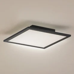 Lindby LED paneel Enhife, zwart, 30 x 30 cm, metaal, 4.000K