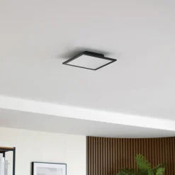 Lindby LED paneel Enhife, zwart, 30 x 30 cm, metaal, 4.000K