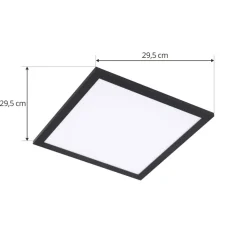 Lindby LED paneel Enhife, zwart, 30 x 30 cm, metaal, 4.000K