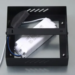 Lindby LED paneel Enhife, zwart, 30 x 30 cm, metaal, 4.000K