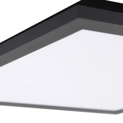 Lindby LED paneel Enhife, zwart, 30 x 30 cm, metaal, 4.000K