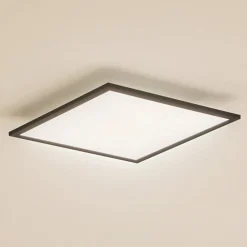 Lindby LED paneel Enhife, zwart, 40 x 40 cm, metaal, 4.000K