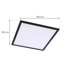 Lindby LED paneel Enhife, zwart, 40 x 40 cm, metaal, 4.000K