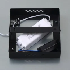 Lindby LED paneel Enhife, zwart, 40 x 40 cm, metaal, 4.000K