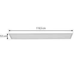 Lindby LED paneel Lamin, wit, 120 cm, CCT, dimbaar, afstandsbediening