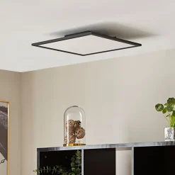 Lindby LED paneel Lamin, zwart, 40 cm, CCT, dimbaar, afstandsbediening