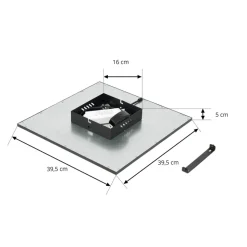 Lindby LED paneel Lamin, zwart, 40 cm, CCT, dimbaar, afstandsbediening