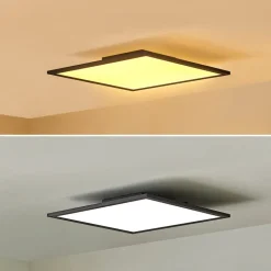 Lindby LED paneel Lamin, zwart, 40 cm, CCT, dimbaar, afstandsbediening