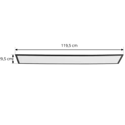 Lindby LED paneel Lamin, zwart, 120cm, CCT, dimbaar, afstandsbediening