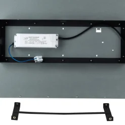 Lindby LED paneel Lamin, zwart, 120cm, CCT, dimbaar, afstandsbediening