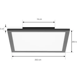 Lindby LED paneel Lamin, zwart, 30 cm, CCT, dimbaar, afstandsbediening