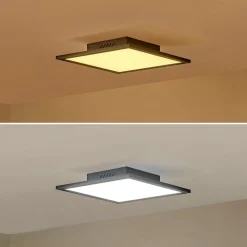 Lindby LED paneel Lamin, zwart, 30 cm, CCT, dimbaar, afstandsbediening