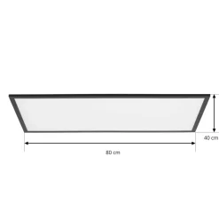 Lindby LED paneel Lamin, zwart, 80 cm, CCT, dimbaar, afstandsbediening