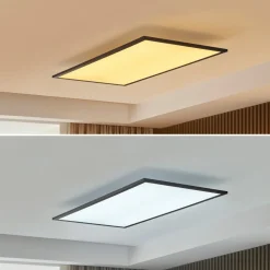 Lindby LED paneel Lamin, zwart, 80 cm, CCT, dimbaar, afstandsbediening