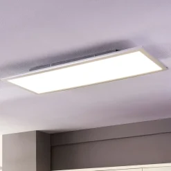 Lindby LED paneel Livel, 4000K, 80 cm x 30 cm, zilver, metaal