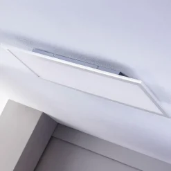 Lindby LED paneel Livel, 4000K, 80 cm x 30 cm, zilver, metaal