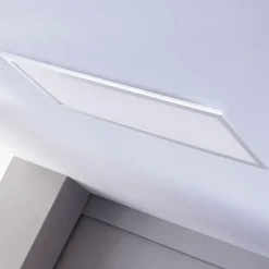 Lindby LED paneel Livel, 4000K, 80 cm x 30 cm, zilver, metaal