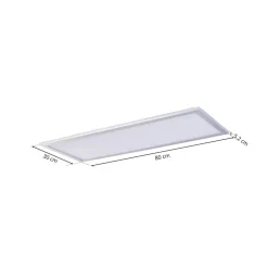 Lindby LED paneel Livel, 4000K, 80 cm x 30 cm, zilver, metaal