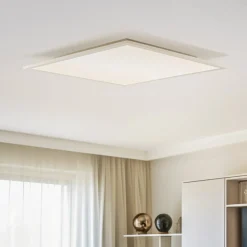 Lindby LED paneel Livel, 4000K, 62 cm x 62 cm, zilver, metaal