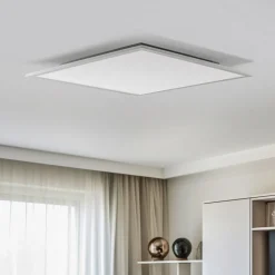 Lindby LED paneel Livel, 4000K, 62 cm x 62 cm, zilver, metaal