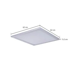 Lindby LED paneel Livel, 4000K, 62 cm x 62 cm, zilver, metaal