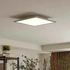 Lindby LED paneel Livel, 4000K, 40 cm x 40 cm, zilver, metaal