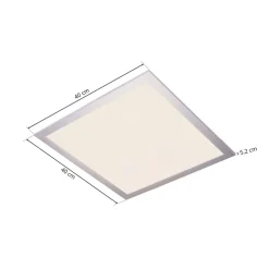 Lindby LED paneel Livel, 4000K, 40 cm x 40 cm, zilver, metaal
