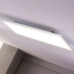 Lindby LED paneel Livel, 4000K, 120cm x 30cm, zilver, metaal