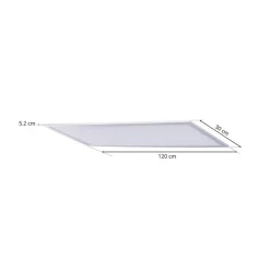 Lindby LED paneel Livel, 4000K, 120cm x 30cm, zilver, metaal