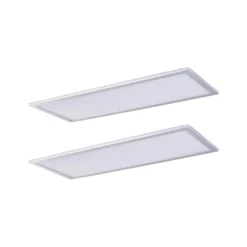 Lindby LED paneel Livel, set van 2, 4.000 K, 80 x 30 cm, zilver