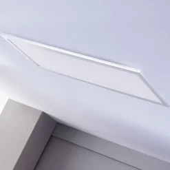 Lindby LED paneel Livel, set van 2, 4.000 K, 80 x 30 cm, zilver