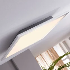 Lindby LED paneel Livel, set van 2, 4.000 K, 40 x 40 cm, zilver