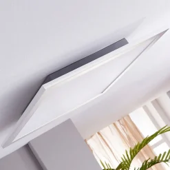 Lindby LED paneel Livel, set van 2, 4.000 K, 40 x 40 cm, zilver