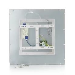 Lindby LED paneel Livel, set van 2, 4.000 K, 40 x 40 cm, zilver