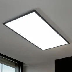 Lindby LED paneel Nelios, 120 x 60 cm, CCT, zwart, metaal