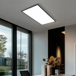 Lindby LED paneel Nelios, 120 x 60 cm, CCT, zwart, metaal