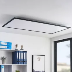 Lindby LED paneel Nelios, 120 x 60 cm, CCT, zwart, metaal