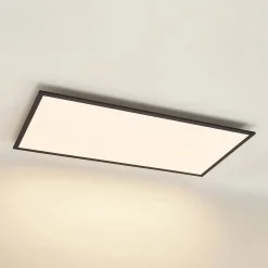 Lindby LED paneel Nelios, 120 x 60 cm, CCT, zwart, metaal