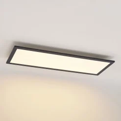 Lindby LED paneel Nelios, 80 x 30 cm, CCT, zwart, metaal