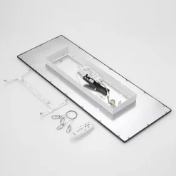 Lindby LED paneel Nelios, 80 x 30 cm, CCT, zwart, metaal