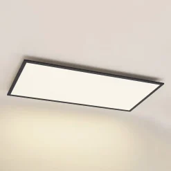 Lindby LED paneel Nelios, 120 x 60 cm, 4000K, zwart, metaal