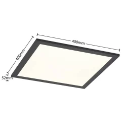 Lindby LED paneel Nelios, 40 x 40 cm, 4.000K, zwart, metaal