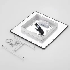 Lindby LED paneel Nelios, 40 x 40 cm, 4.000K, zwart, metaal