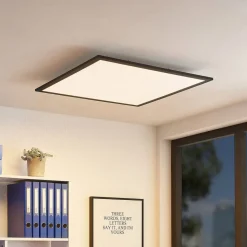 Lindby LED paneel Nelios, 62 x 62 cm, 4.000K, zwart, metaal