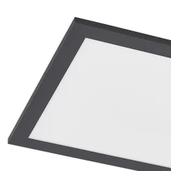 Lindby LED paneel Nelios, 80 x 30 cm, 4.000K, zwart, metaal