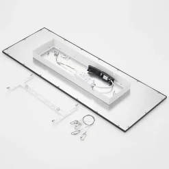 Lindby LED paneel Nelios, 80 x 30 cm, 4.000K, zwart, metaal